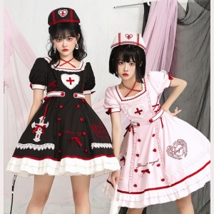 Cross Hospital Guro Lolita Style Dress OP (UR14)